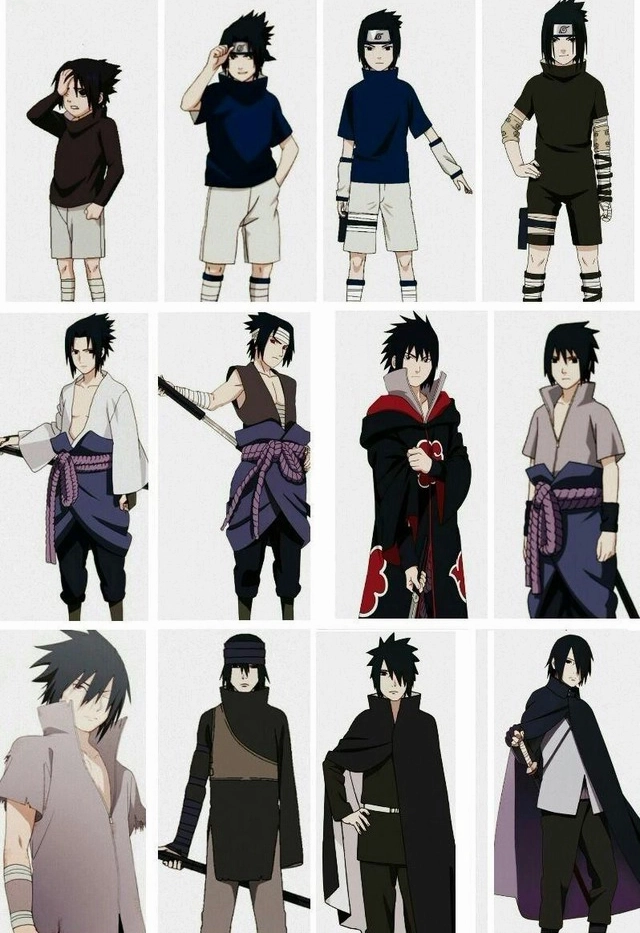 Các trang phục của Sasuke trong Naruto và Boruto.
