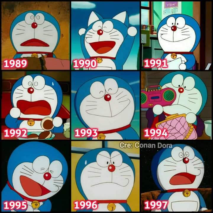 Tạo hình của Doraemon qua từng thời kỳ: Từ 1989 đến 1997