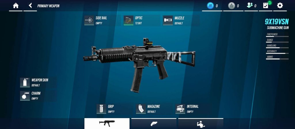 Tính năng thay đổi, điều chỉnh súng trong Rainbow Six Mobile.