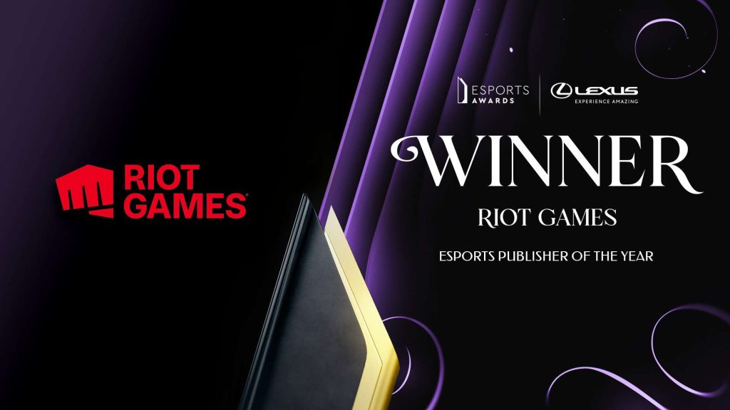 Esports Publisher of the Year thuộc về Riot Games.