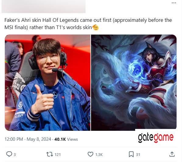 Có thông tin skin Hall of Fame của Faker sẽ đến trước trận chung kết MSI 2024