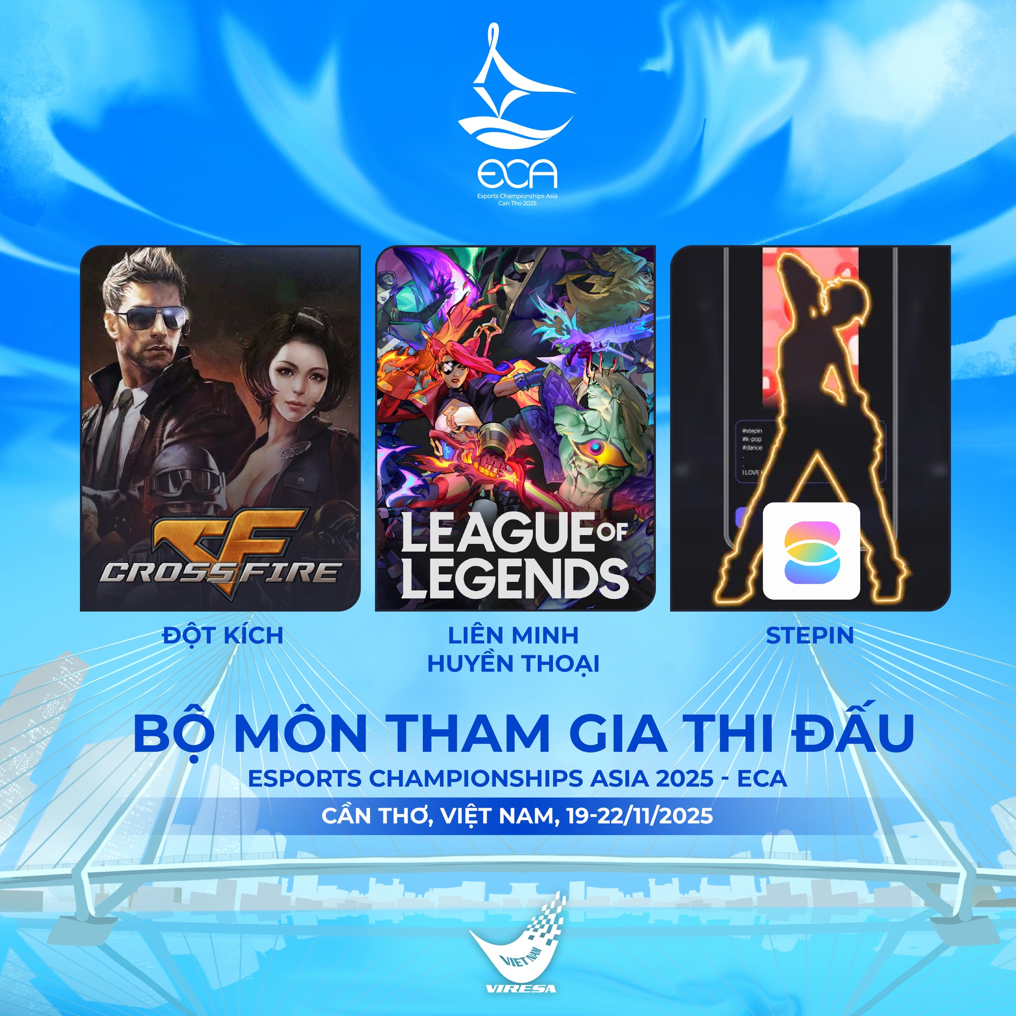 ECA 2025: Liên Minh Huyền Thoại, Đột Kích & Stepin chính thức tranh tài tại Cần Thơ