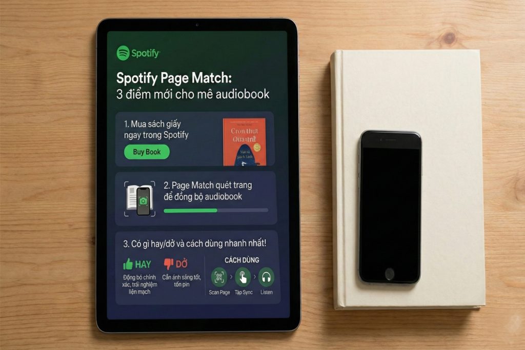 Spotify Page Match: 3 điểm mới cho mê audiobook