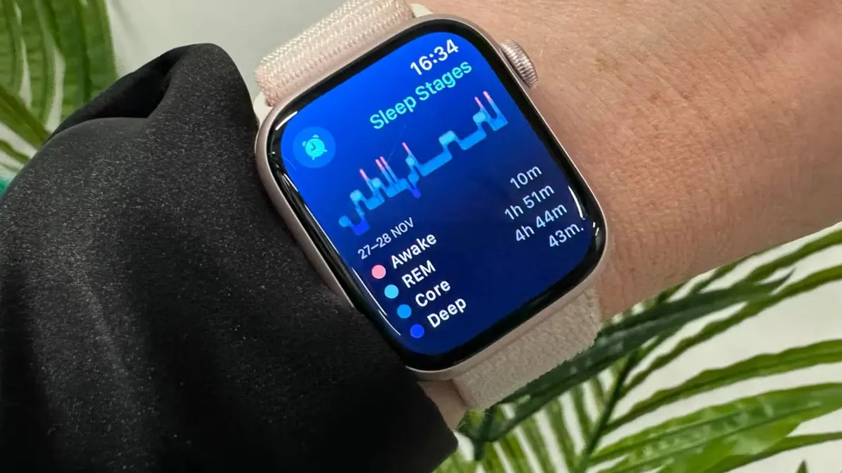Apple Watch hiển thị các giai đoạn ngủ deep sleep REM core sleep