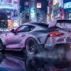 Khung cảnh đường phố Tokyo rực rỡ ánh đèn neon trong tựa game đua xe Forza Horizon 6.