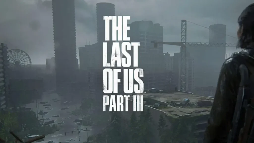 Ellie đứng trước một nhóm người sống sót bí ẩn, được cho là cộng đồng những người miễn nhiễm bào tử nấm trong The Last of Us Part 3.