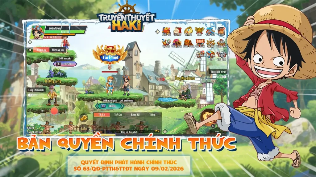Truyền Thuyết Haki - Tựa game MMORPG màn hình ngang lấy chủ đề One Piece do Dev Việt phát triển