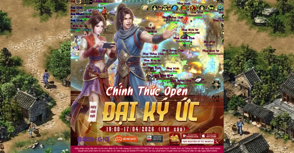 Cảnh các cao thủ võ lâm thi triển võ công trong Vẹn Nguyên Ký Ức Mobile