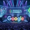Hình ảnh sân khấu hoành tráng mang đậm chất công nghệ tương lai tại sự kiện Google I/O 2026