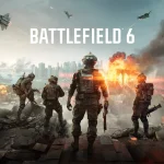 Hình ảnh quảng bá Battlefield 6 với logo game và cảnh chiến trường.