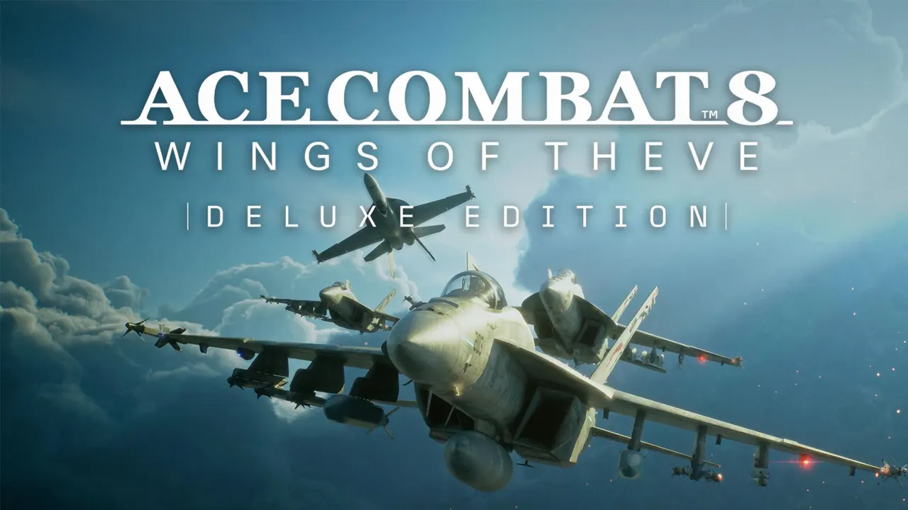 Cận cảnh phi công và buồng lái chiến đấu cơ giữa nhiều tầng mây trong Ace Combat 8.