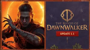 ận cảnh Coen tóc đen, mắt sáng và có vết sẹo trên má trong The Blood of Dawnwalker.