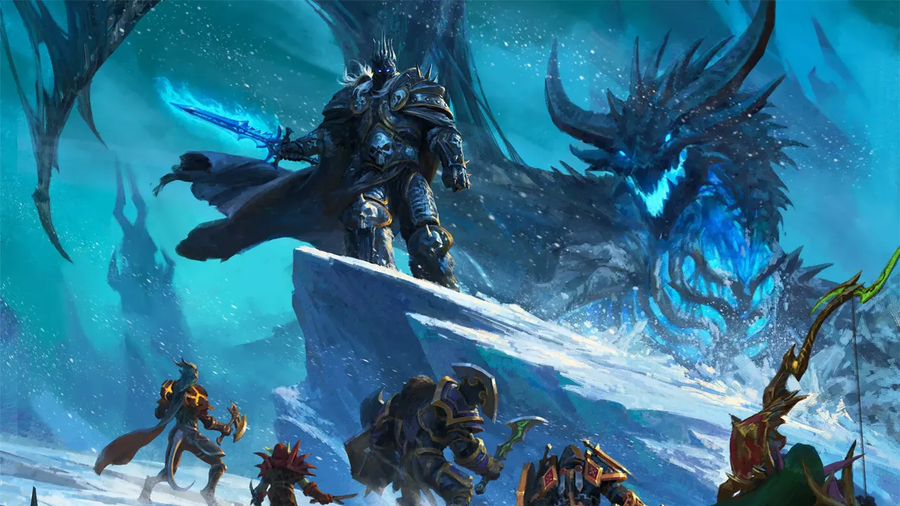 Nhóm mạo hiểm đối đầu các kẻ thù Azeroth trong tranh quảng bá D&D: World of Warcraft.