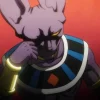 Beerus ngồi trên ngai trong tập 1 Dragon Ball Super: Beerus.