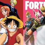 Khung hình teaser Fortnite x One Piece do Epic Games công bố.