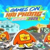 Khu chụp ảnh Games ON Hải Phòng 2026 với hai mô hình linh vật cam vàng, logo VNGGames và trang trí hình tàu.