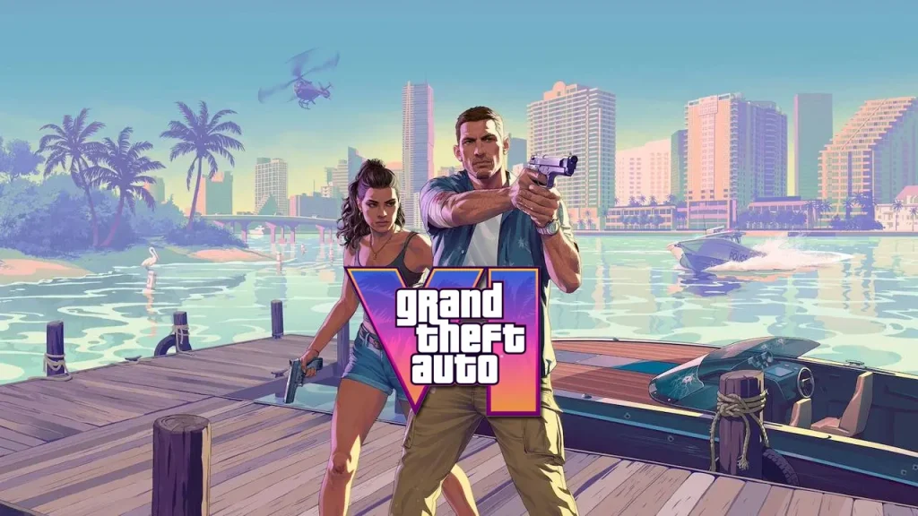 Jason Duval cầm súng cạnh hàng rào trong hình giới thiệu chính thức GTA 6