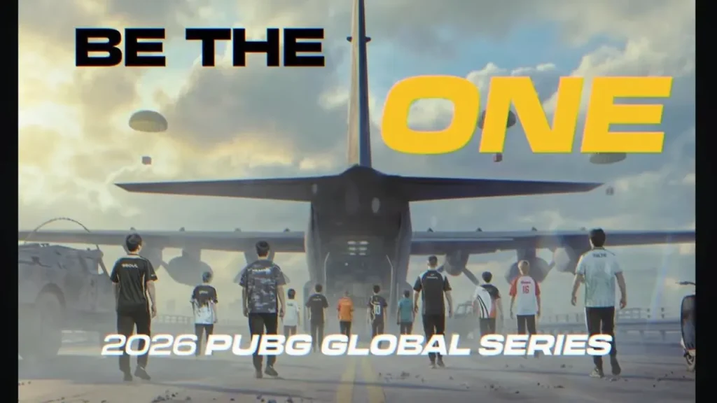 Nhân vật mang áo Himass số 16 đứng trước bức tường đầy vạch trong trailer PUBG Global Series.