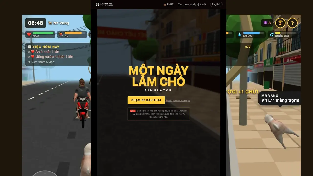 Một Ngày Làm Chó của Golden Sea Studios kết hợp cuộc sống trên phố Việt với phá án, đấu sủa và lập bầy giữ địa bàn