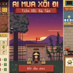 Ảnh giới thiệu Tiệm Xôi Bà Tám với màn hình tiêu đề và phong cảnh pixel