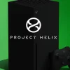 Biểu tượng vòng xoắn màu trắng và dòng chữ Project Helix trên nền đen.