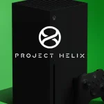 Biểu tượng vòng xoắn màu trắng và dòng chữ Project Helix trên nền đen.